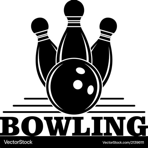 Bowling Logo Simple Style Royalty Free Vector Image