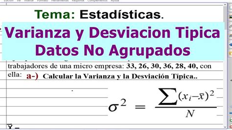 Como Calcular La Varianza Y Desviacion Estandar Themelower