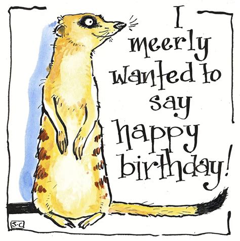 Meerkat Happy Birthday Cardmeerkat Cardbirthday Cardsay Etsy