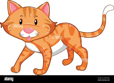 ginger cat walking on white background stock vector image and art alamy