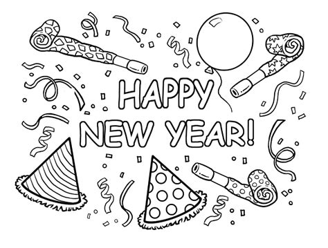 This coloring page features new year's fireworks. Happy New Year Coloring Pages - Best Coloring Pages For Kids