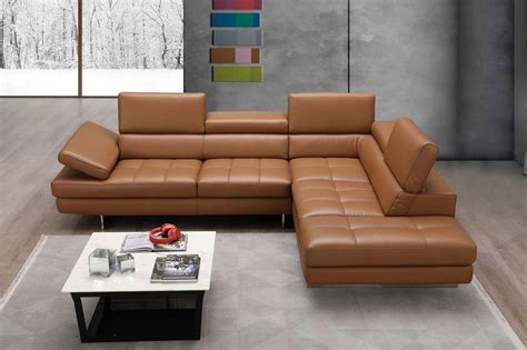 A761 Sectional Caramel Leather 2 