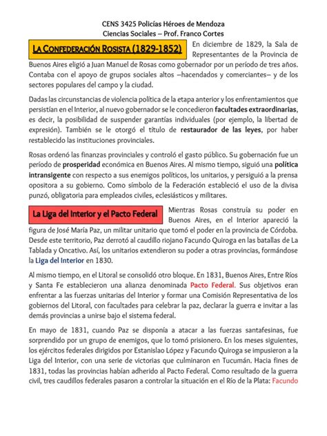 La Confederación Rosista Pdf Argentina América Del Sur