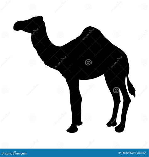 Camel Vector Illustration Black Silhouette Stock Vect
