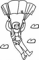 Skydiver Coloring Template sketch template
