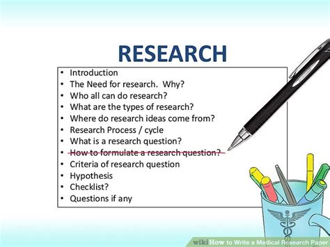 Read each of them to know the point of initiation, the flow of writing. How to Write a Medical Research Paper: 12 Steps (with ...