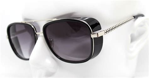 occhiali da sole uomo aviatore pilota quadrato argento nero aviator square sunglasses men