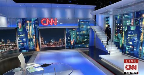 Together with its sister station. CNN Studio 19Z blends video walls and structural elements ...