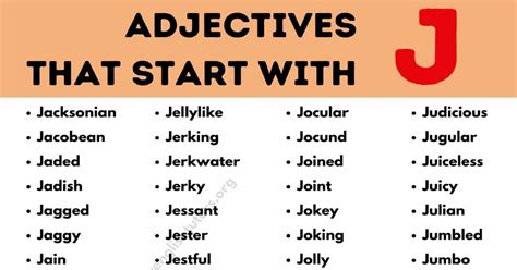 We did not find results for: Adjectives that Start with J: Top 100 Interesting ...
