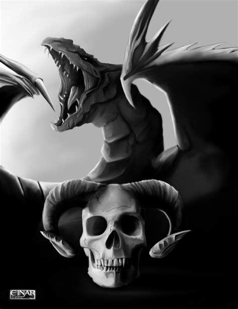 Dragon And Skull By Einariim On Deviantart