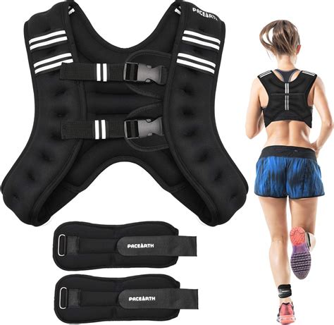 Pacearth Weighted Vest With Anklewrist Weights 6lbs12lbs Adjustable