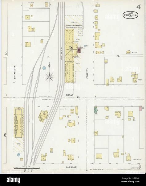 Sanborn Fire Insurance Map From Eufaula Barbour County Alabama Stock