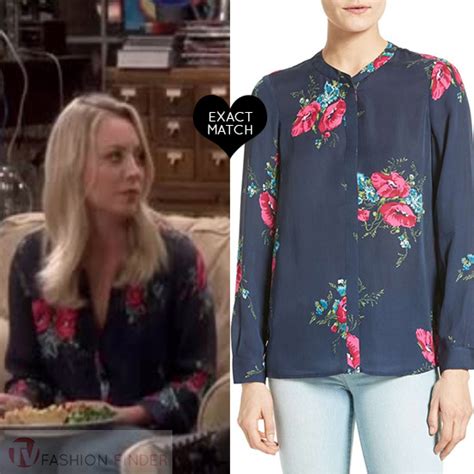 Kaley Cuoco As Penny In Blue Floral Blouse On The Big Bang Theory