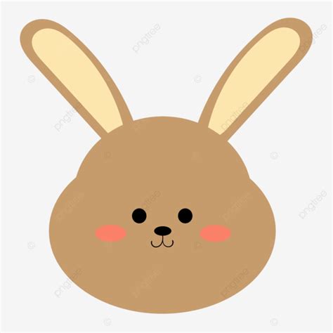 Hand Drawn Cute Brown Bunny Head Vector Bunny Cute Cartoon Png And