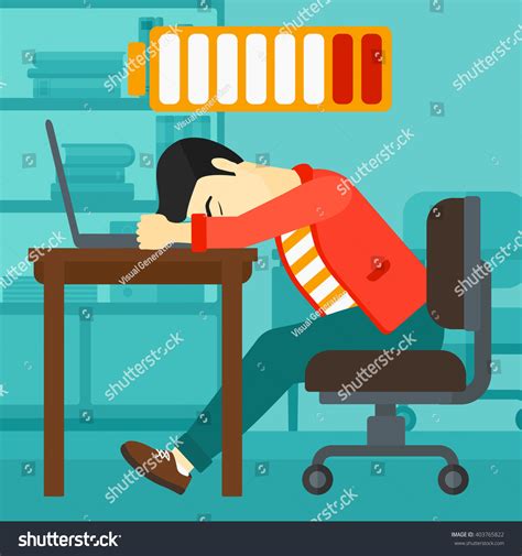 Employee Sleeping At Workplace Royalty Free Stock Vector 403765822