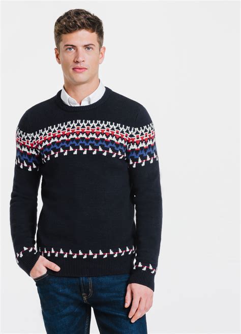 Check spelling or type a new query. Pull motif jacquard Bleu Marine Homme - Jules