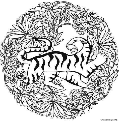 Mandala Animaux Coloriage A Imprimer Mandala Coloriage Tigre Mandala