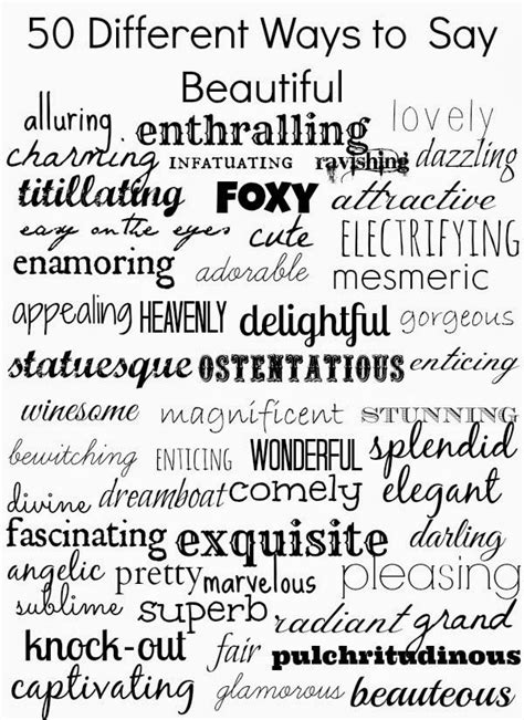 These synonyms for beautiful is a small fraction of the potential options. List of Synonyms for Beautiful | Writing words, Book ...
