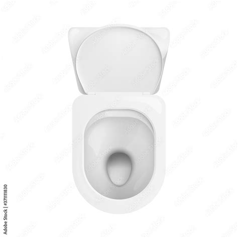 Super Clean Ceramic Toilet Bowl Seen From Top View Modern Lavatory