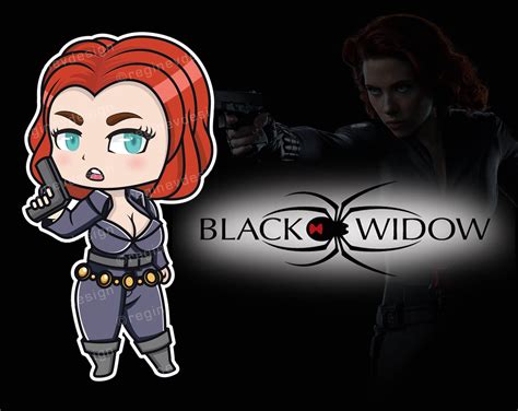 Black Widow Clipart Black Widow Sticker Avengers Marvel Etsy España