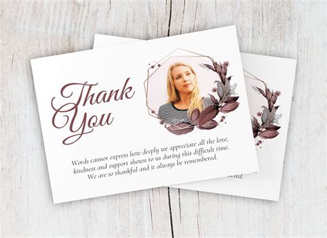 The thank you notes are printed on a heavy card stock and envelopes are provided with every order. Funeral Thank You Card, Printable Memorial Thank You Card ...