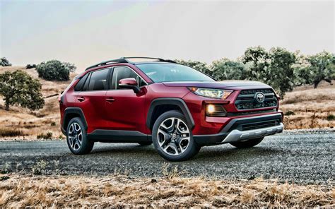 Download Wallpapers Toyota Rav4 4k Road 2019 Cars Crossovers Red