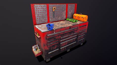 3d Model Old Workbench Game Ready Vr Ar Low Poly Cgtrader