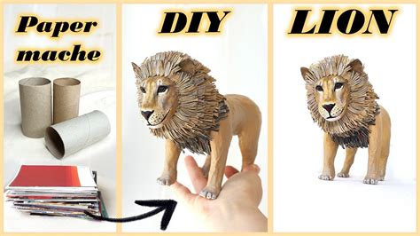 How To Make Paper Mache Lion 🦁 Diy Paper Crafts Best Out Of Waste