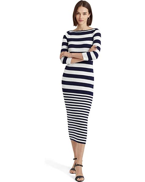 Lauren Ralph Lauren Striped Cotton Blend Dress