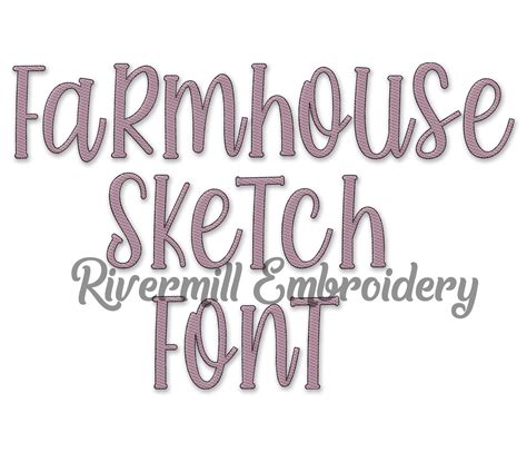 3505 Farmhouse Sketch Style Font Machine Embroidery Font Alp In 2020