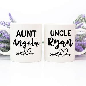 Custom Aunt And Uncle Mugs Set New Aunt Gift Personalized Etsy