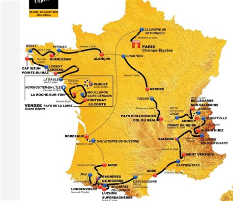 Samedi 26 juin, 1ère étape : Carte Détaillée Tour De France | My blog