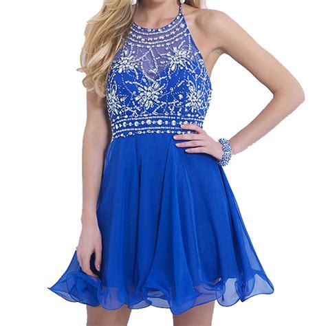 women s a line round brought short tulle crystal prom dresses on luulla