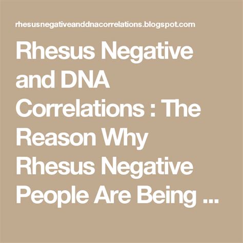 Why do people rh negative? The Reason Why Rhesus Negative People Are Being Tracked ...