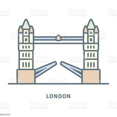 London Icon With Tower Bridge Stock Illustration Download Image Now