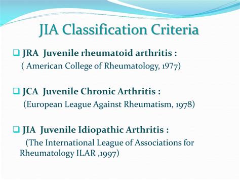 Ppt Juvenile Idiopathic Arthritis Jia Powerpoint Presentation Free