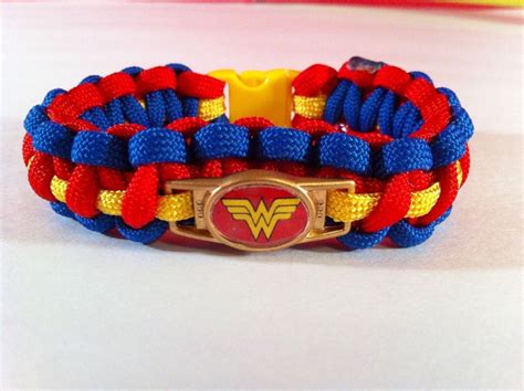 Wonder Woman Bracelet Justice League Paracord 550 Cord Gold Colored