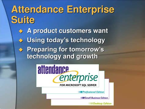 Ppt Introduction And Technology Of The Attendance Enterprise Suite