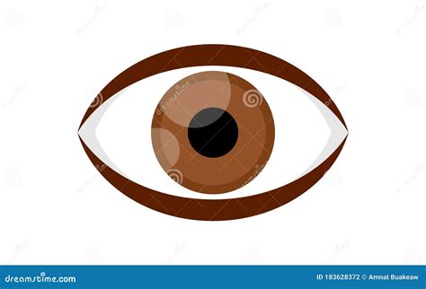 Eye Brown Icon Isolated On White Background Illustration Eyeball Brown