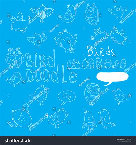 Bird Doodle Set Vector Illustration Stock Vector Royalty Free 1217397760