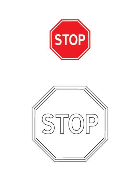 The first of a series about shapes in photoshop. Stop traffic sign coloring page | Panneaux de ...