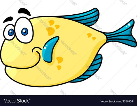 Cartooned Smiling Fish With Big Eyes Royalty Free Vector