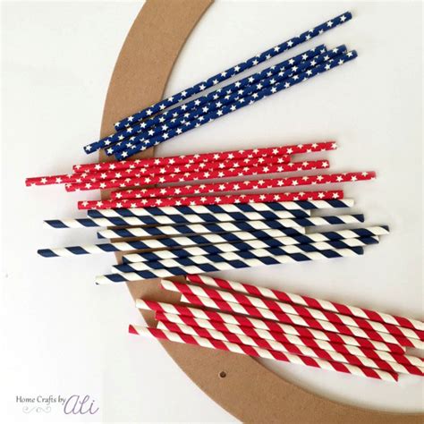 Diy Patriotic Paper Straw Wreath Home Crafts By Ali