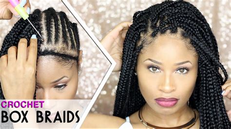 How To Crochet Box Braids Looks Like The Real Thing Free Parting Youtube