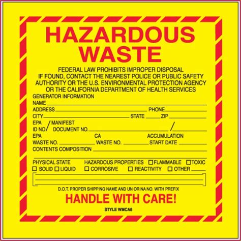 Printable Hazardous Waste Label Template Philippines Freeprintable Me