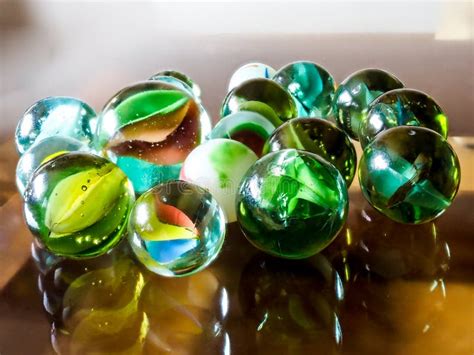 Colored Clear Glass Marbles Stock Photo Image Of Scattered Game