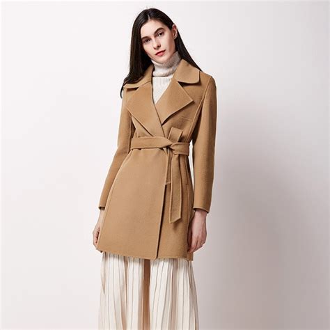 buy qiusidun 100 wool coat with blet autumn winter warm woolen coat women 2017