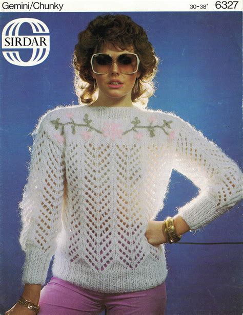 Vintage Sirdar Knitting Pattern For A Ladies Holey Sweater Etsy