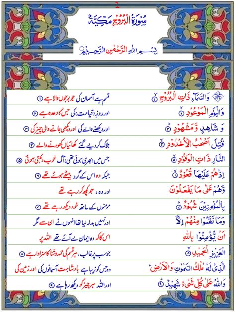 Surah Al Burooj Urdu1 Quran O Sunnat