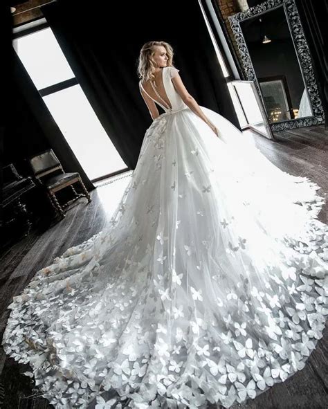 new design ball gown wedding dress 2019 vintage butterfly lace vestido de noiva short sleeve